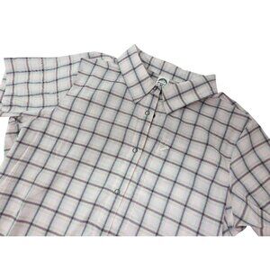 Zoic Womens Teagan Jersey Lavender‎ Plaid Short Sleeve Button-Down Shirt Size M